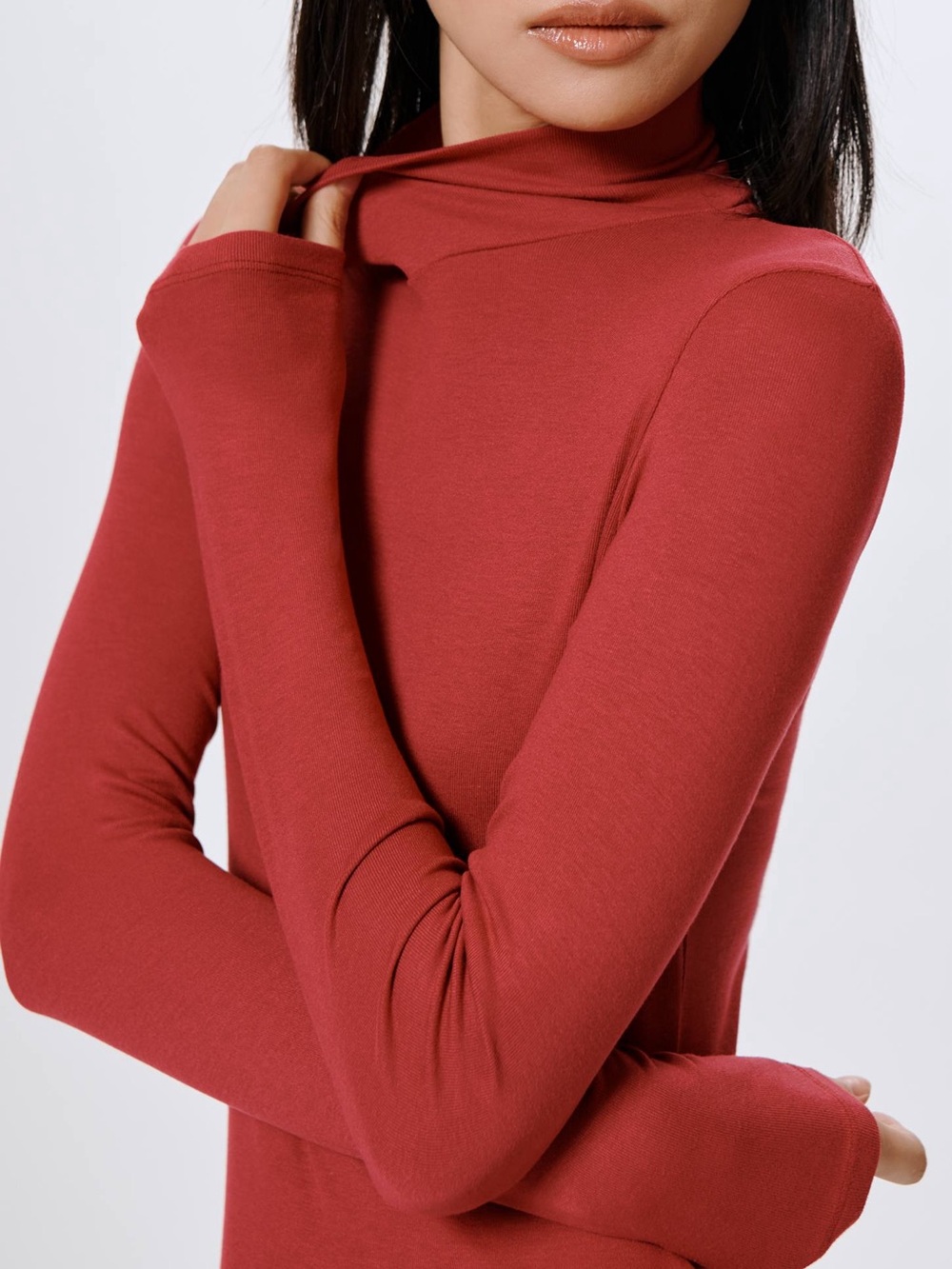 Anthropologie Ribbed Long Sleeve Turtleneck Top – Minimalist Layering Essential - Picture 3 of 9